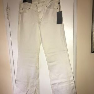 New White Jeans with Flared Leg